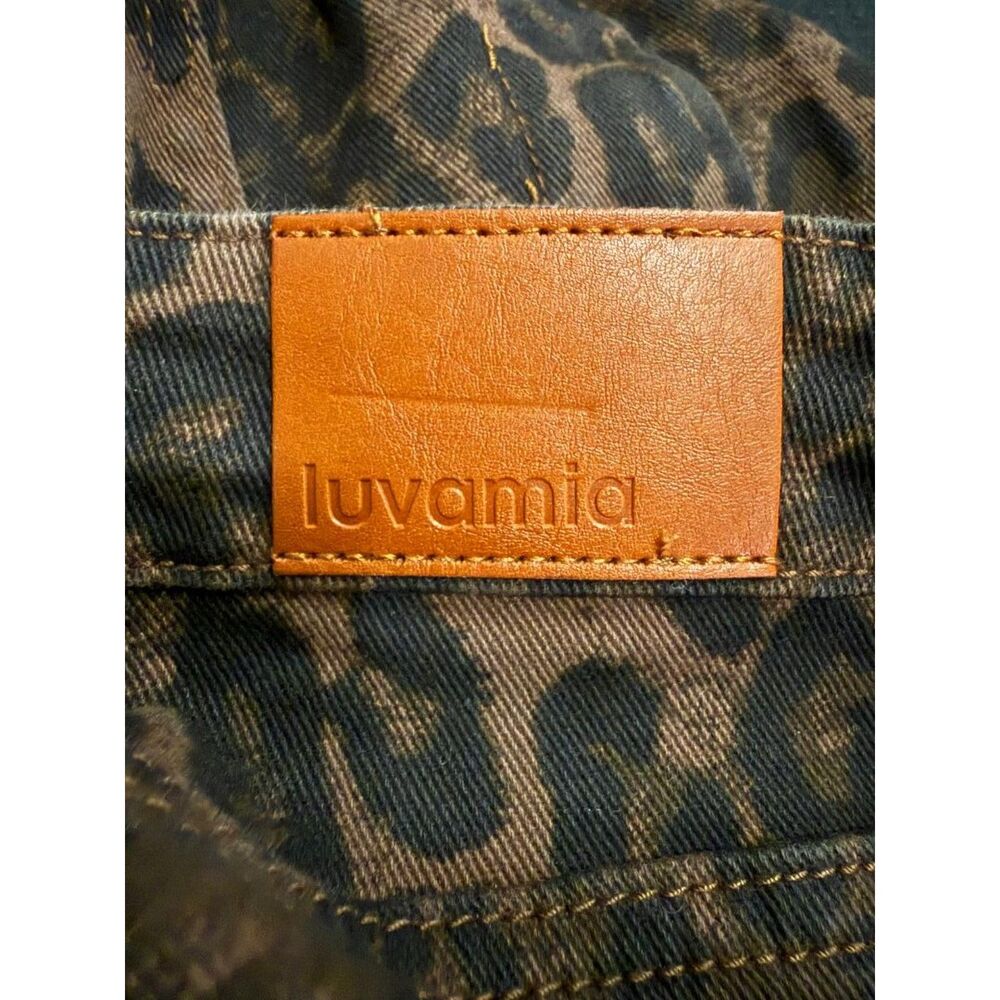 LUVMIA High-Rise Wide-Leg Cheetah Leopard Cropped Jeans, NWT! 2XL - Picture 4 of 8